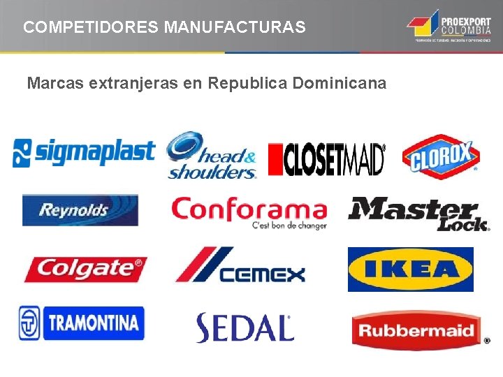 COMPETIDORES MANUFACTURAS Marcas extranjeras en Republica Dominicana 