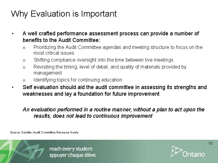 Why Evaluation is Important • A well crafted performance assessment process can provide a