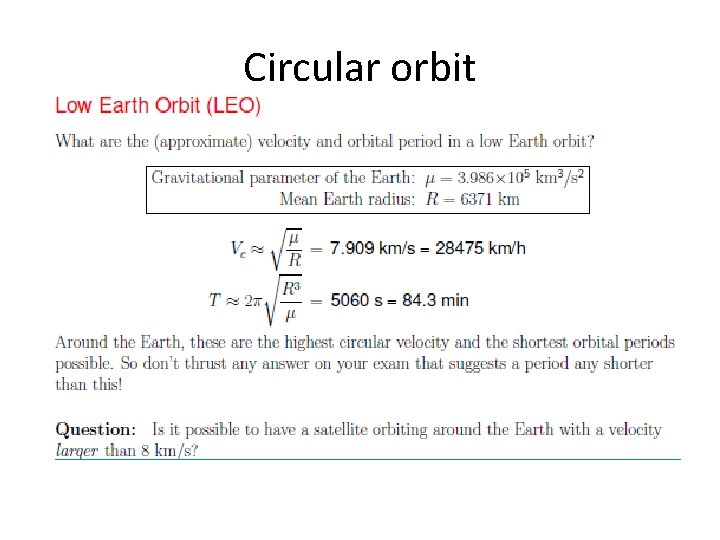 Circular orbit 