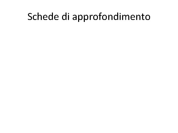 Schede di approfondimento 