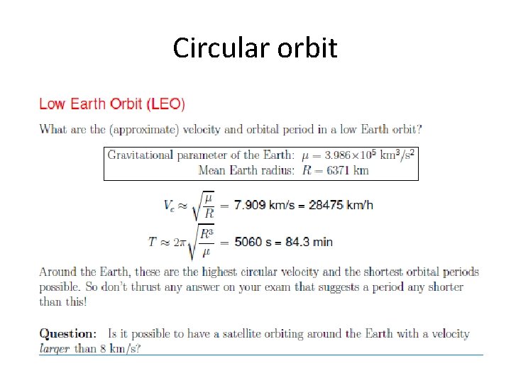 Circular orbit 