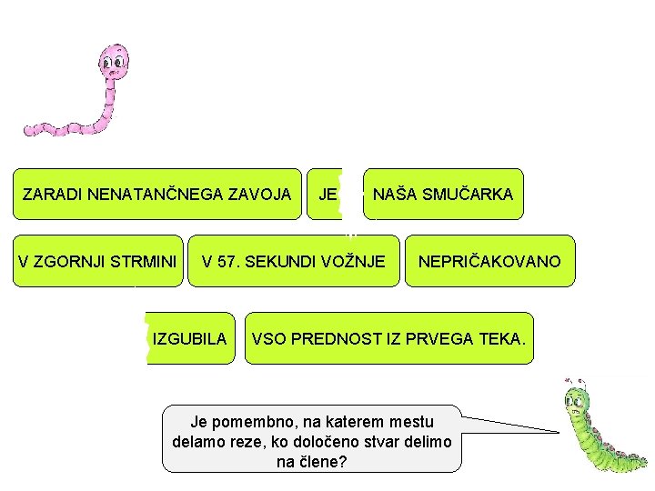 ZARADI NENATANČNEGA ZAVOJA V ZGORNJI STRMINI JE NAŠA SMUČARKA V 57. SEKUNDI VOŽNJE IZGUBILA