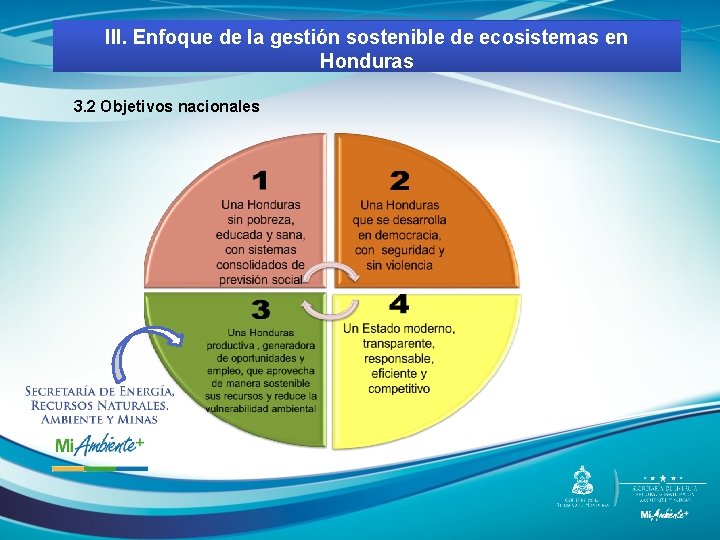 III. Enfoque de la gestión sostenible de ecosistemas en Honduras 3. 2 Objetivos nacionales