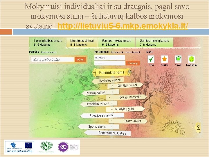 Mokymuisi individualiai ir su draugais, pagal savo mokymosi stilių – ši lietuvių kalbos mokymosi