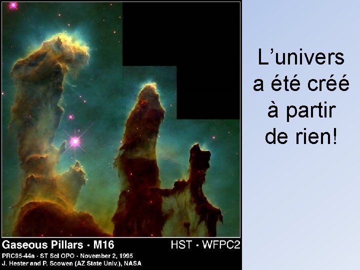 L’univers a été créé à partir de rien! 