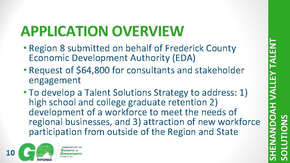  • Region 8 submitted on behalf of Frederick County Economic Development Authority (EDA)