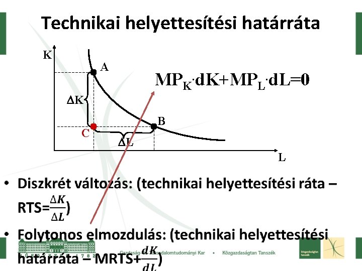 Technikai helyettesítési határráta K A MPK. d. K+MPL. d. L=0 K C B L