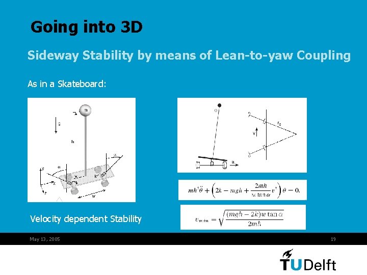 Going into 3 D Sideway Stability by means of Lean-to-yaw Coupling As in a