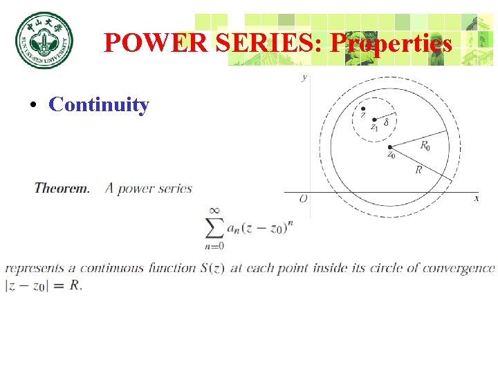 POWER SERIES: Properties • Continuity 