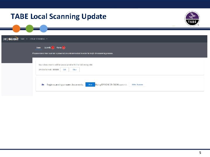 TABE Local Scanning Update 5 