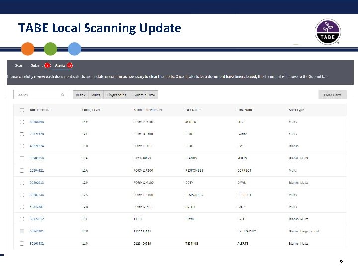 TABE Local Scanning Update 6 