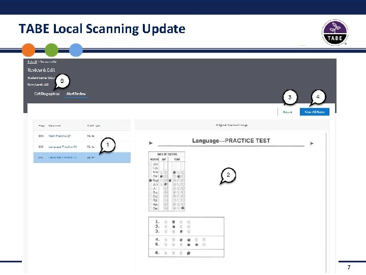 TABE Local Scanning Update 7 