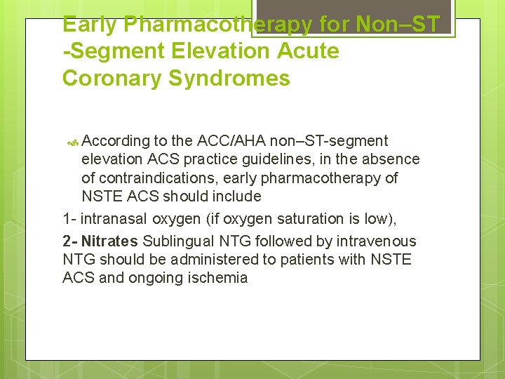 ACUTE CORONARY ARTERY DISEASE NON STEMI DONE BY