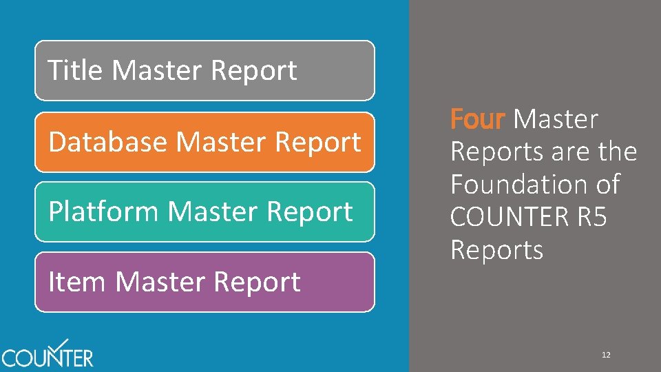 Title Master Report Database Master Report Platform Master Report Item Master Report Four Master