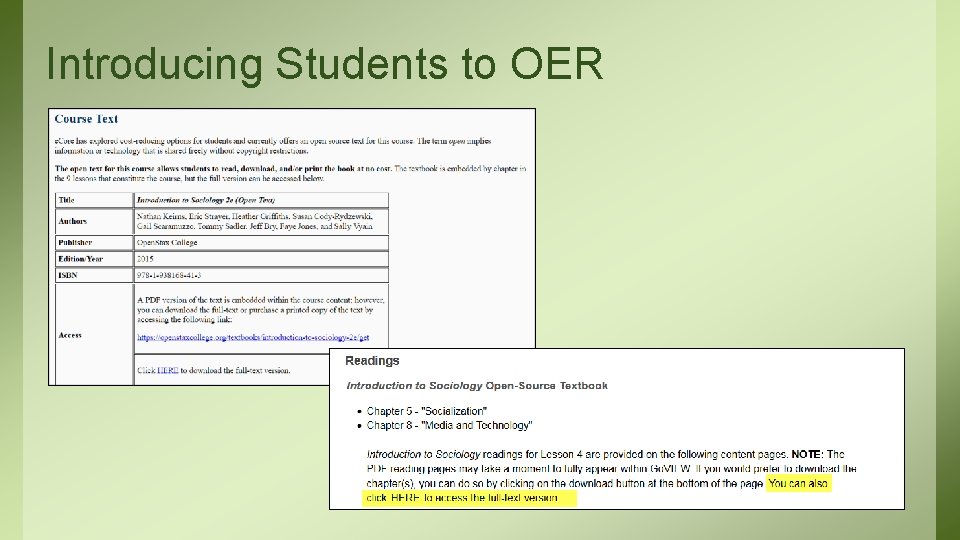 Introducing Students to OER 
