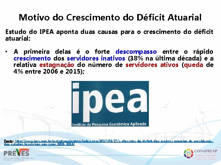 Motivo do Crescimento do Déficit Atuarial Estudo do IPEA aponta duas causas para o