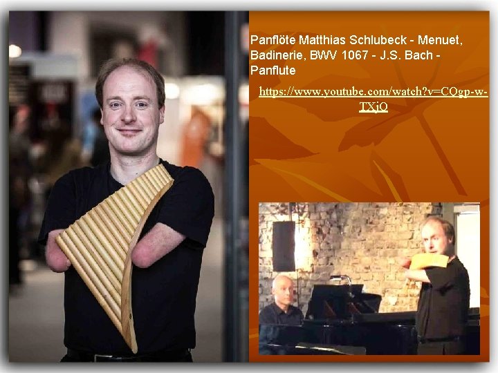 Panflöte Matthias Schlubeck - Menuet, Badinerie, BWV 1067 - J. S. Bach Panflute https: