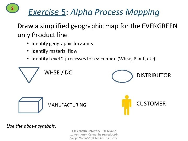 S Exercise 5: Alpha Process Mapping Draw a simplified geographic map for the EVERGREEN