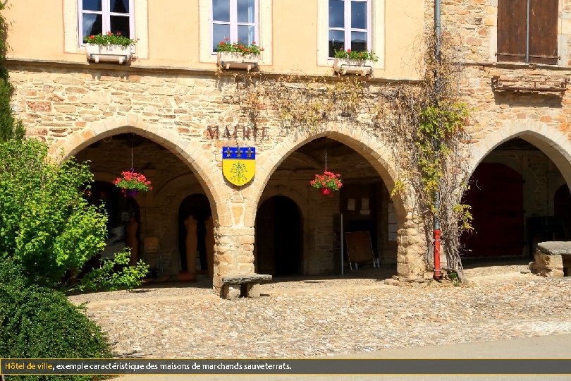 Hôtel de ville, exemple caractéristique des maisons de marchands sauveterrats. 