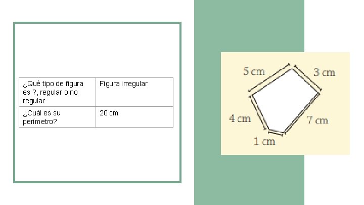 ¿Qué tipo de figura es ? , regular o no regular Figura irregular ¿Cuál