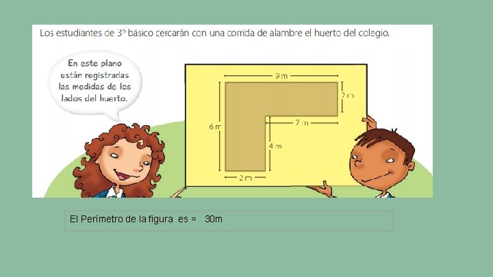 El Perímetro de la figura es = 30 m 