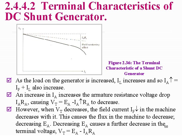 2. 4. 4. 2 Terminal Characteristics of DC Shunt Generator. Figure 2. 36: The