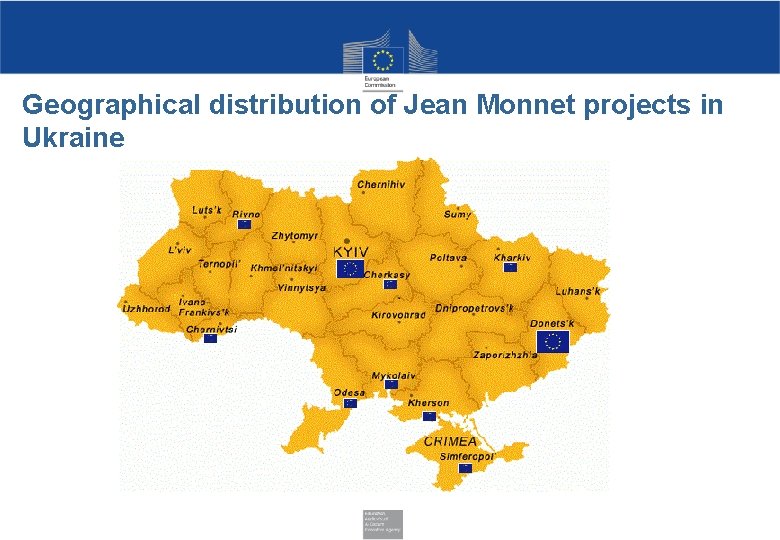 Geographical distribution of Jean Monnet projects in Ukraine 