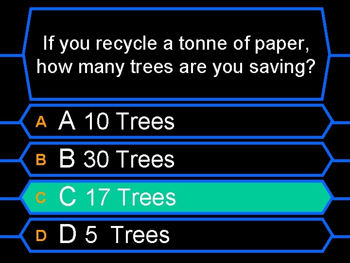 If you recycle a tonne of paper, how many trees are you saving? A