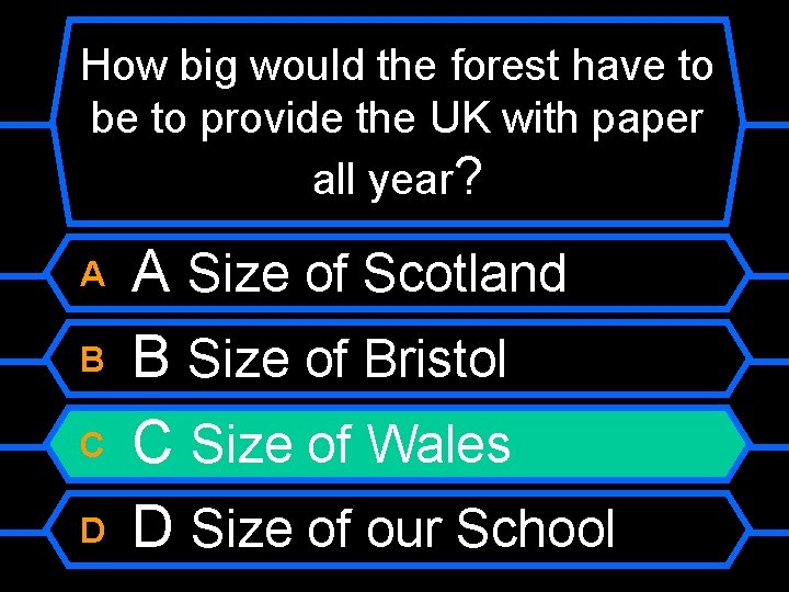 How big would the forest have to be to provide the UK with paper