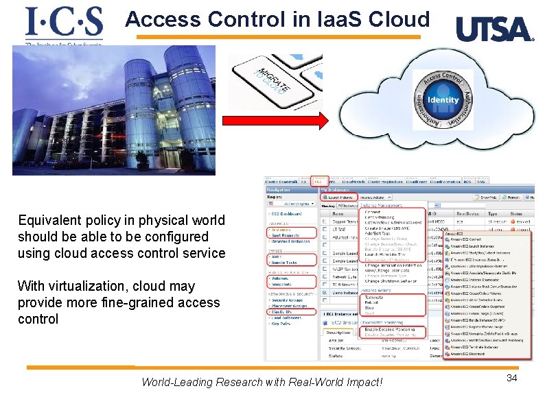 Access Control in Iaa. S Cloud Equivalent policy in physical world should be able