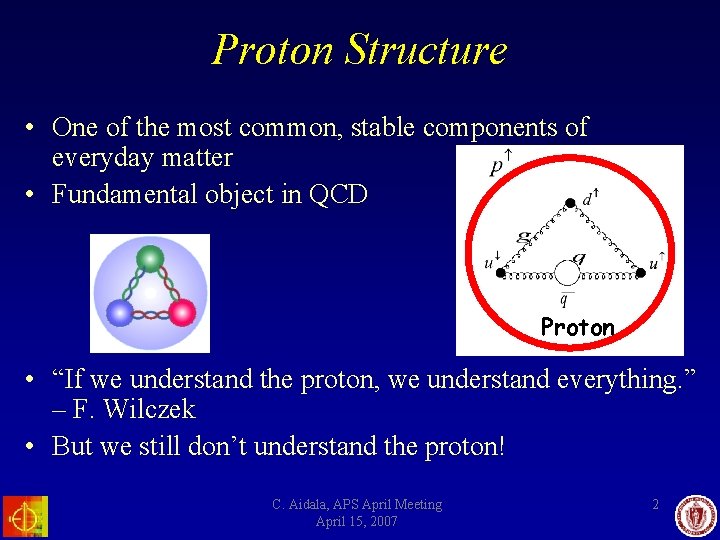 Proton Structure • One of the most common, stable components of everyday matter •