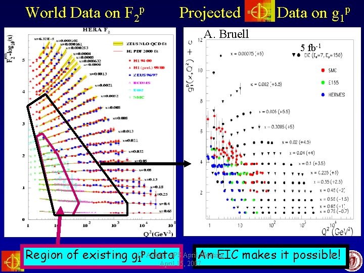 World Data on F 2 p Projected Data on g 1 p A. Bruell