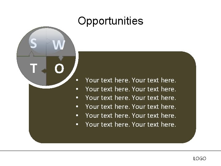 Opportunities S W T O • • • Your text here. LOGO 