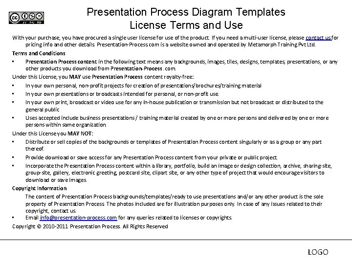 Presentation Process Diagram Templates License Terms and Use With your purchase, you have procured