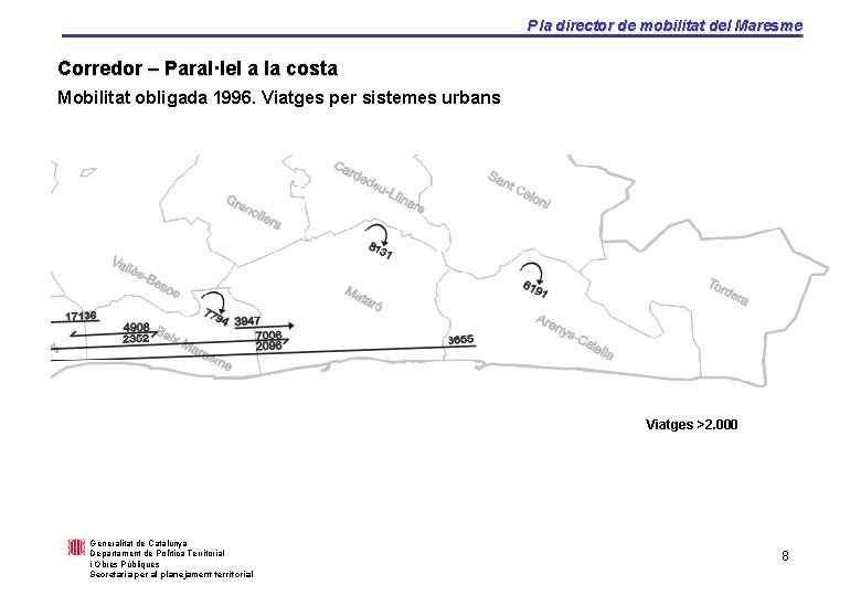 Pla director de mobilitat del Maresme Corredor – Paral·lel a la costa Mobilitat obligada