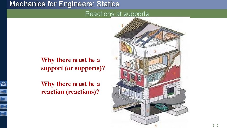 Mechanics for Engineers: Statics Reactions at supports Why there must be a support (or Mechanics for Engineers: Statics Reactions at supports Why there must be a support (or