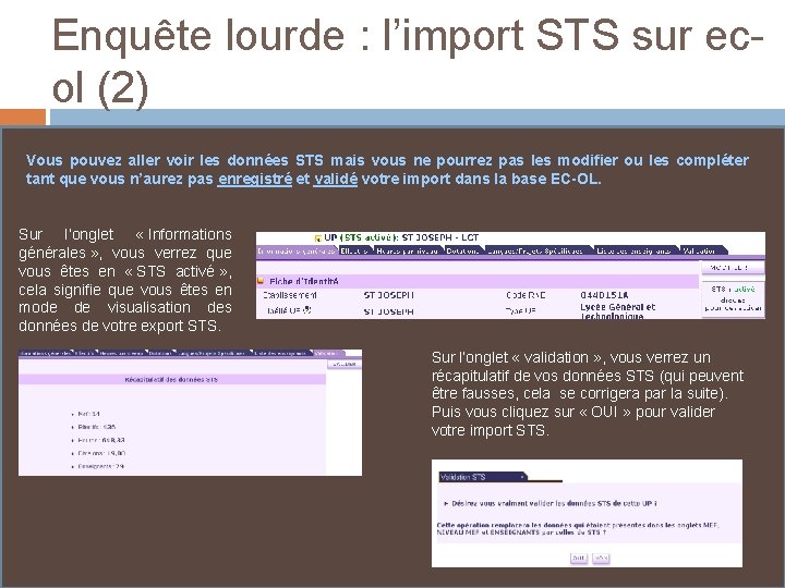 Enquête lourde : l’import STS sur ecol (2) Vous pouvez aller voir les données