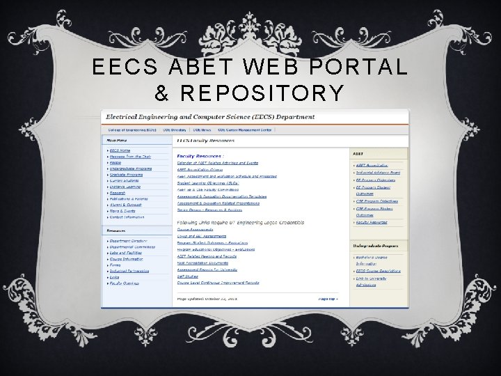 EECS ABET WEB PORTAL & REPOSITORY 