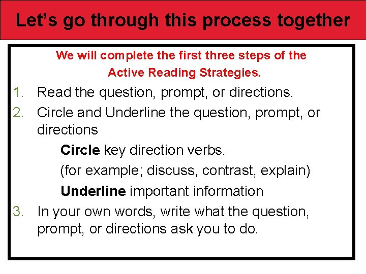 Let’s go through this process together We will complete the first three steps of