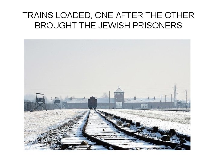 TRAINS LOADED, ONE AFTER THE OTHER BROUGHT THE JEWISH PRISONERS 