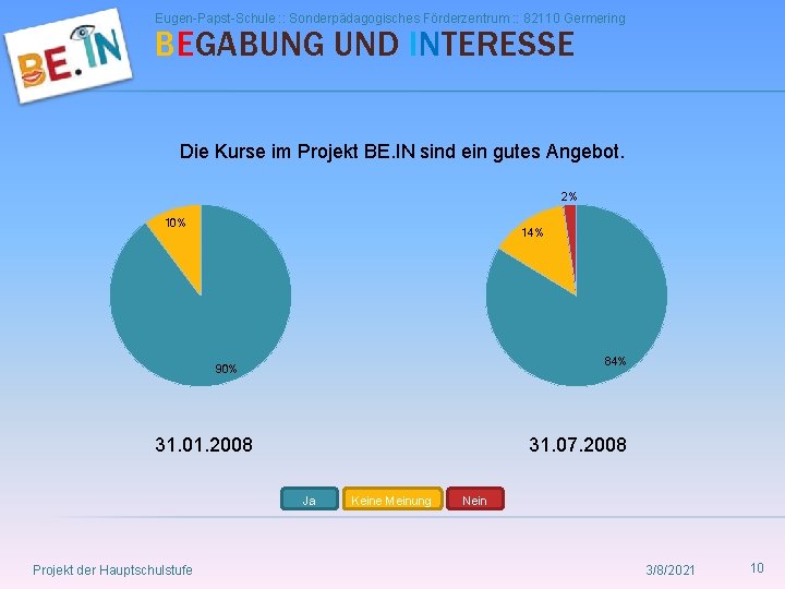 Eugen-Papst-Schule : : Sonderpädagogisches Förderzentrum : : 82110 Germering BEGABUNG UND INTERESSE Die Kurse