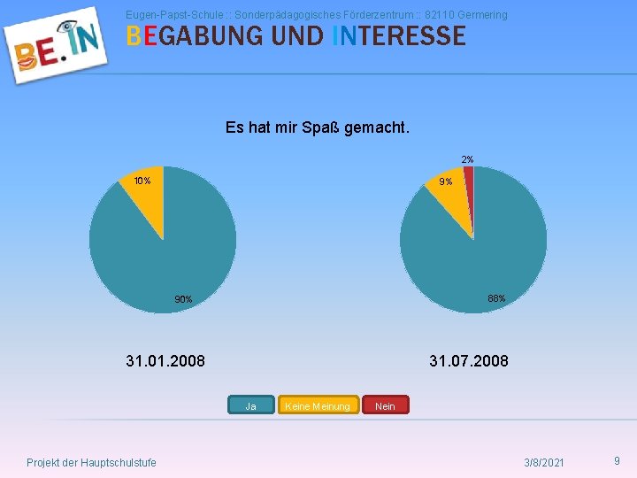 Eugen-Papst-Schule : : Sonderpädagogisches Förderzentrum : : 82110 Germering BEGABUNG UND INTERESSE Es hat