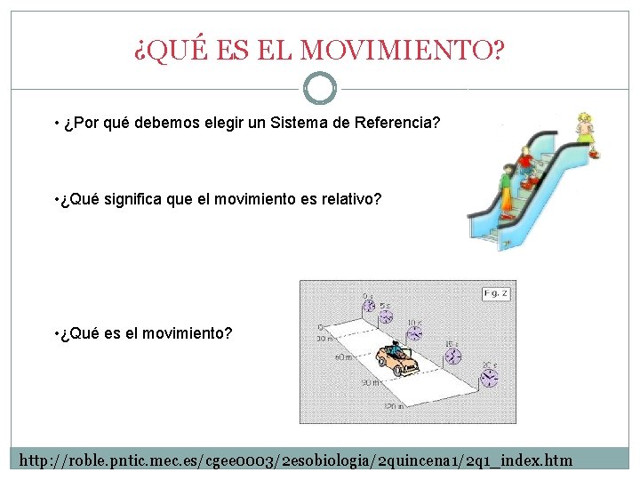 ¿QUÉ ES EL MOVIMIENTO? • ¿Por qué debemos elegir un Sistema de Referencia? •