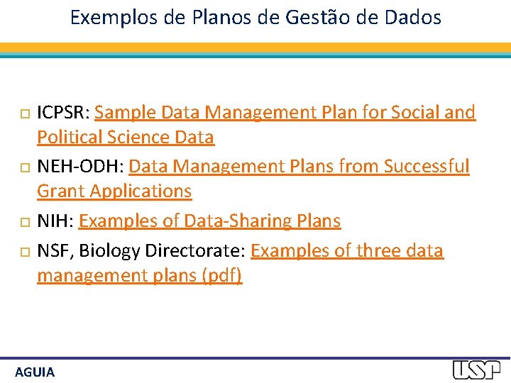 Exemplos de Planos de Gestão de Dados ICPSR: Sample Data Management Plan for Social