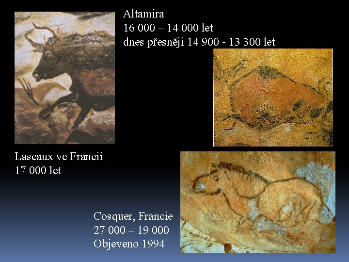 Altamira 16 000 – 14 000 let dnes přesněji 14 900 - 13 300