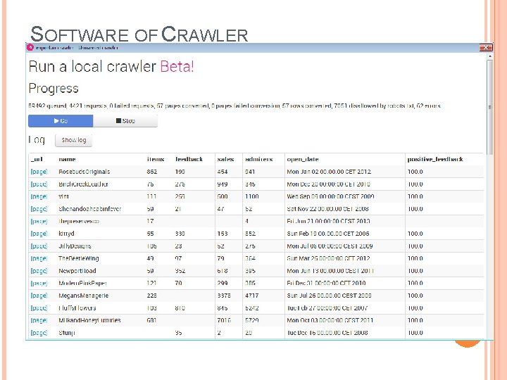 SOFTWARE OF CRAWLER 