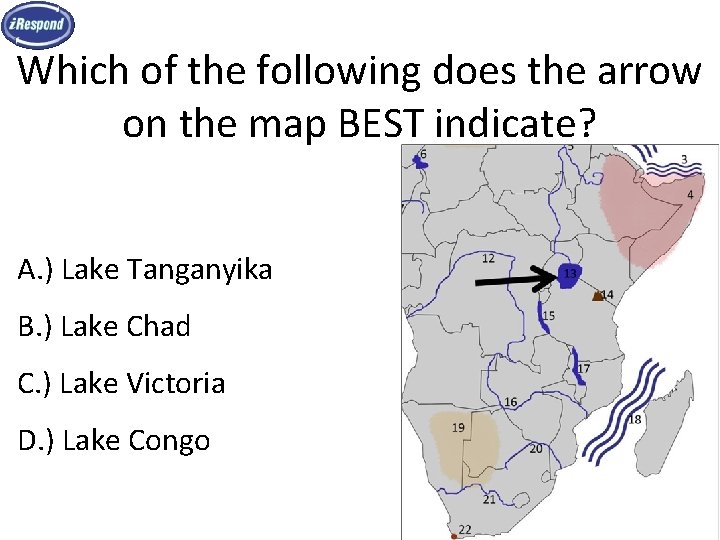 Which of the following does the arrow on the map BEST indicate? A. )