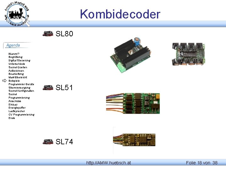 Kombidecoder SL 80 Warum? Begrüßung Digital Steuerung Unterschiede Sound Quellen Aufzeichnen Bearbeitung Marktübersicht Beispiele