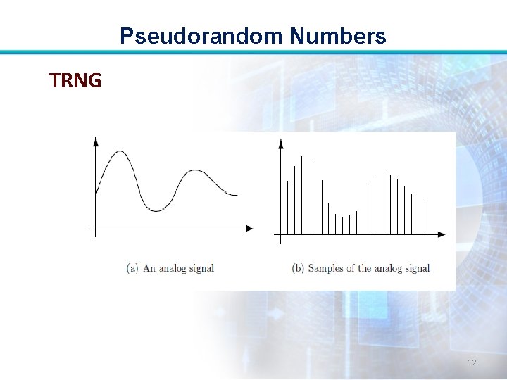 Pseudorandom Numbers TRNG 12 