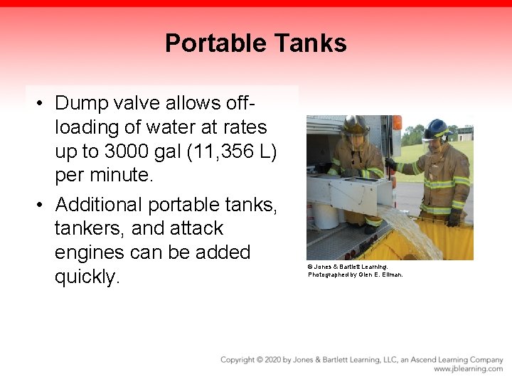 Portable Tanks • Dump valve allows offloading of water at rates up to 3000